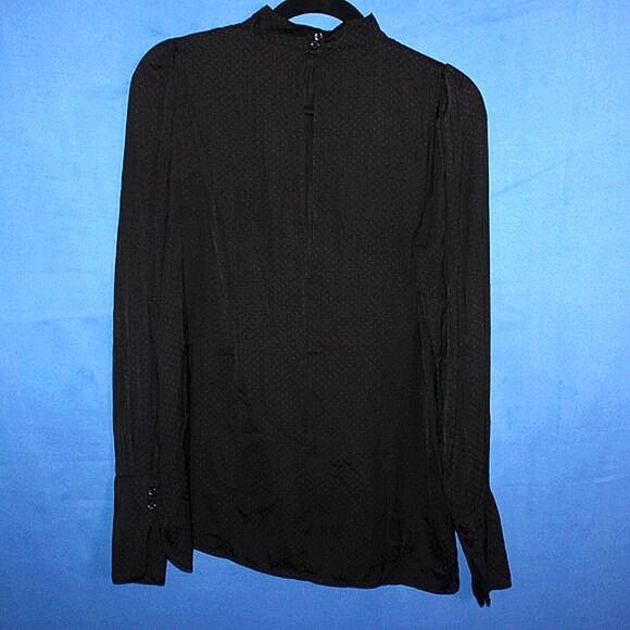 H&M Mock Neck Blouse Black Size 6 - Picture 5 of 9